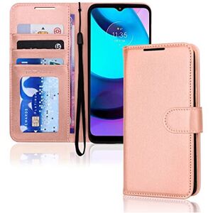 (Rose Gold) TECHGEAR Moto E20 / E30 Leather Wallet Case, Flip Protective Case Co (Rose Gold) TECHGEAR Moto E20 / E30 Leather Wallet Case, Flip Protective Case Co