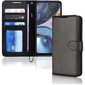 (Black) TECHGEAR Moto G22 Leather Wallet Case, Flip Protective Case Cover with W (Black) TECHGEAR Moto G22 Leather Wallet Case, Flip Protective Case Cover with W