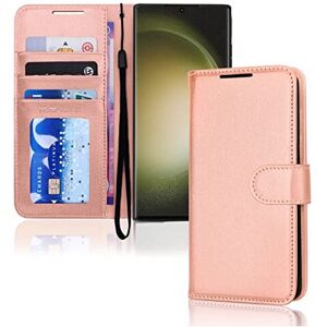Techgear (Rose Gold) Samsung Galaxy S23 Ultra Leather Wallet Case, Flip Protective Cover Techgear (Rose Gold) Samsung Galaxy S23 Ultra Leather Wallet Case, Flip Protective Cover