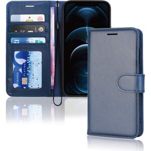 (Blue) TECHGEAR iPhone 12 Pro Max PU Leather Wallet Case, Flip Protective Case C (Blue) TECHGEAR iPhone 12 Pro Max PU Leather Wallet Case, Flip Protective Case C