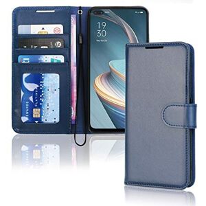 (Blue) TECHGEAR PU Leather Wallet Case for Oppo Reno4 Z 5G, Flip Protective Case (Blue) TECHGEAR PU Leather Wallet Case for Oppo Reno4 Z 5G, Flip Protective Case