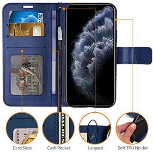 (Blue) TECHGEAR Apple iPhone 11 Pro Max Leather Wallet Case - Protective Flip Co (Blue) TECHGEAR Apple iPhone 11 Pro Max Leather Wallet Case - Protective Flip Co