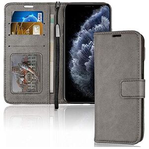 (Grey) TECHGEAR Apple iPhone 11 Pro Max Leather Wallet Case - Protective Flip Co (Grey) TECHGEAR Apple iPhone 11 Pro Max Leather Wallet Case - Protective Flip Co