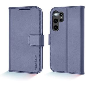 Techgear (Blue) Samsung Galaxy S23 Ultra Leather Wallet Case, Genuine Leather Magnetic Fl Techgear (Blue) Samsung Galaxy S23 Ultra Leather Wallet Case, Genuine Leather Magnetic Fl