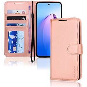 (Rose Gold) TECHGEAR Leather Wallet Case for Oppo Reno 8 5G, Flip Protective Cov (Rose Gold) TECHGEAR Leather Wallet Case for Oppo Reno 8 5G, Flip Protective Cov