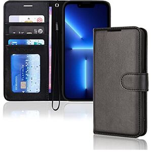 Techgear (Black) iPhone 13 Pro Leather Wallet Case, Flip Protective Case Cover with Walle Techgear (Black) iPhone 13 Pro Leather Wallet Case, Flip Protective Case Cover with Walle