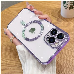 DIAO (For iPhone 12Pro Max, Purple) Transparent Magnetic Wireless Charging Case For i DIAO (For iPhone 12Pro Max, Purple) Transparent Magnetic Wireless Charging Case For i