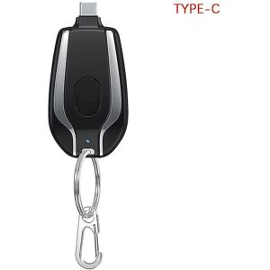 Unbranded (Black, type c) 1500mah Portable Charger Keychain Charger Fast Charging Backup P Unbranded (Black, type c) 1500mah Portable Charger Keychain Charger Fast Charging Backup P