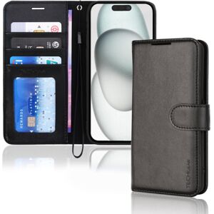 Techgear Apple iPhone 15 Plus Leather Wallet Case, Flip Protective Case Cover with Wallet Techgear Apple iPhone 15 Plus Leather Wallet Case, Flip Protective Case Cover with Wallet