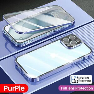 Unbranded (For iPhone 15 ProMax, Purple) 360 Full Metal Magnetic Case For iPhone 15 14 13 Unbranded (For iPhone 15 ProMax, Purple) 360 Full Metal Magnetic Case For iPhone 15 14 13