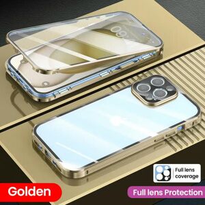 Unbranded (For iPhone 13 Pro, Golden) 360 Full Metal Magnetic Case For iPhone 15 14 13 12 Unbranded (For iPhone 13 Pro, Golden) 360 Full Metal Magnetic Case For iPhone 15 14 13 12