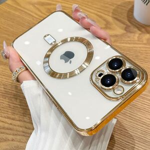 Unbranded (For iPhone 15Pro Max, Gold) Tobebest Magsafe Magnetic Plating Clear Phone Case Unbranded (For iPhone 15Pro Max, Gold) Tobebest Magsafe Magnetic Plating Clear Phone Case