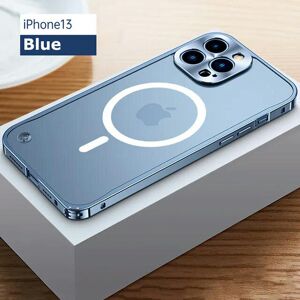 Unbranded (For iphone 13 mini, Magnetic Blue) Metal Phone Case For IPhone 12 13 14 15 Pro Unbranded (For iphone 13 mini, Magnetic Blue) Metal Phone Case For IPhone 12 13 14 15 Pro