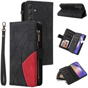 GANGXUN (Black) Case For Samsung Galaxy A55 5G With Card Slot Stand Two-color Stitching GANGXUN (Black) Case For Samsung Galaxy A55 5G With Card Slot Stand Two-color Stitching