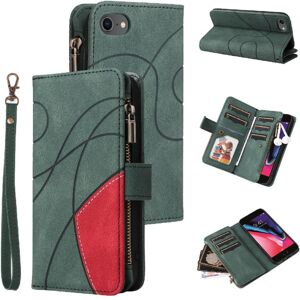 GANGXUN (Green) Case For IPhone SE 2020/SE 2022 Zipper Wallet Style Nine Card Slots Two- GANGXUN (Green) Case For IPhone SE 2020/SE 2022 Zipper Wallet Style Nine Card Slots Two-