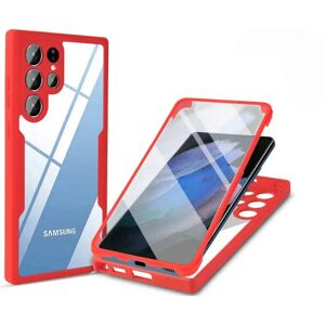 Unbranded (Galaxy S23 FE, Red) 360 Clear Phone Case for Samsung Galaxy S24 S22 S21 Ultra P Unbranded (Galaxy S23 FE, Red) 360 Clear Phone Case for Samsung Galaxy S24 S22 S21 Ultra P