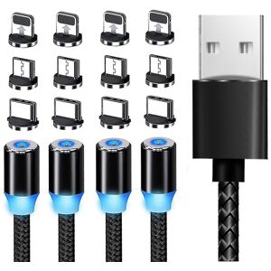 Unbranded 4 Pack Magnetic Charging Cable, 3 In 1 Self Winding Phone Cable Unbranded 4 Pack Magnetic Charging Cable, 3 In 1 Self Winding Phone Cable