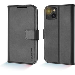Techgear Wallet Case for Apple iPhone 15 Plus, Genuine Leather Magnetic Flip [RFID Blocki Techgear Wallet Case for Apple iPhone 15 Plus, Genuine Leather Magnetic Flip [RFID Blocki