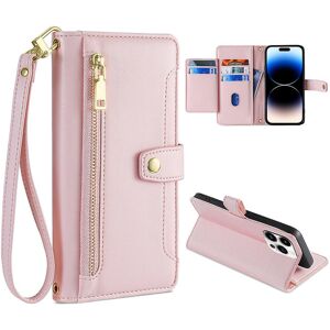 Unbranded (Pink) For Iphone 14 Pro Max Textured Pu Leather Zipper Pocket Stand Phone Case Unbranded (Pink) For Iphone 14 Pro Max Textured Pu Leather Zipper Pocket Stand Phone Case