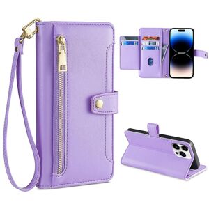 Unbranded (Purple) For Iphone 14 Pro Max Textured Pu Leather Zipper Pocket Stand Phone Cas Unbranded (Purple) For Iphone 14 Pro Max Textured Pu Leather Zipper Pocket Stand Phone Cas