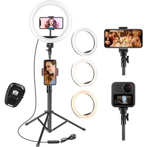 Unbranded (Ground with 10" ring light) 10 Inch Ring Light with Tripod and Phone Holder, Se Unbranded (Ground with 10" ring light) 10 Inch Ring Light with Tripod and Phone Holder, Se