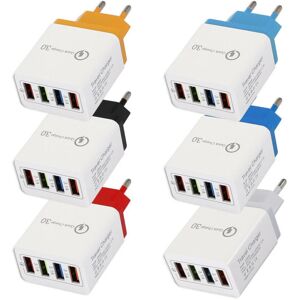 GreenZech (Grey&White) 3.1A 4-Port USB Charger EU Plug - Fast Charging for Mobile Phones & GreenZech (Grey&White) 3.1A 4-Port USB Charger EU Plug - Fast Charging for Mobile Phones &