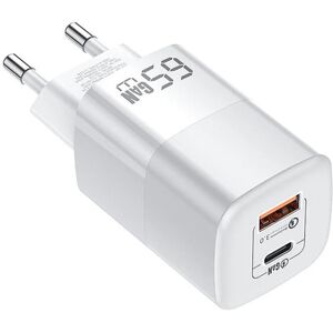 GreenZech 65W 2-Port USB PD Charger, White, EU Plug, Fast Charging, Compact Design, Fire R GreenZech 65W 2-Port USB PD Charger, White, EU Plug, Fast Charging, Compact Design, Fire R