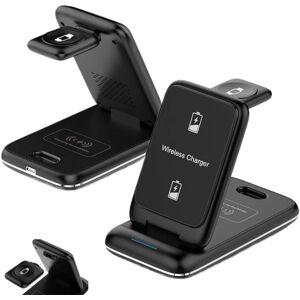 GreenZech (White) 3-in-1 Wireless Charger Stand for Apple Devices, 15W Fast Charging, Type GreenZech (White) 3-in-1 Wireless Charger Stand for Apple Devices, 15W Fast Charging, Type