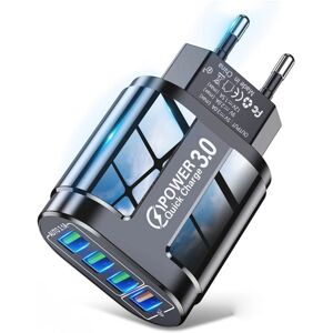 GreenZech (White, UK Plug) 48W 4-Port USB Wall Charger, EU/US Plug, Black/White, Fast Char GreenZech (White, UK Plug) 48W 4-Port USB Wall Charger, EU/US Plug, Black/White, Fast Char