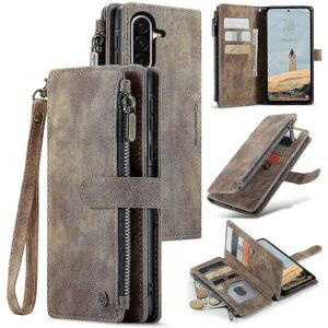 Unbranded (For Samsung Galaxy A56, Brown) CaseMe C30 Card Slots Zipper Wallet Leather Phon Unbranded (For Samsung Galaxy A56, Brown) CaseMe C30 Card Slots Zipper Wallet Leather Phon