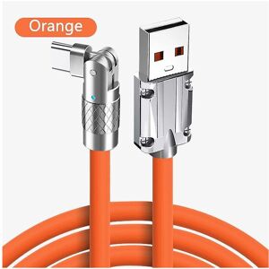 Unbranded (IOS Lightning port, orange) 120W 6A Fast Charging USB Type C Cable 180 Rotation Unbranded (IOS Lightning port, orange) 120W 6A Fast Charging USB Type C Cable 180 Rotation