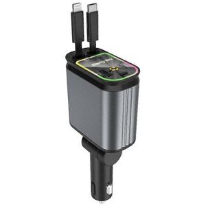 Unbranded Upgraded 120W PD+USB Quick Charger with 2 Retractable Cable Fast Charging Car Ph Unbranded Upgraded 120W PD+USB Quick Charger with 2 Retractable Cable Fast Charging Car Ph