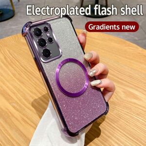 Unbranded (purple, For A06) Plating Shockproof Clear Magnetic Ring Phone Case For Samsung Unbranded (purple, For A06) Plating Shockproof Clear Magnetic Ring Phone Case For Samsung