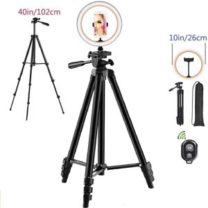 Unbranded (Type1 - BK102cm) 26cm LED Selfie Ring Light Photography RingLight Phone Stand H Unbranded (Type1 - BK102cm) 26cm LED Selfie Ring Light Photography RingLight Phone Stand H