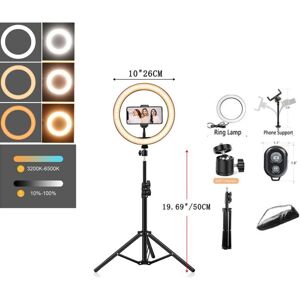 Unbranded (Type3 - BK50cm) 26cm LED Selfie Ring Light Photography RingLight Phone Stand Ho Unbranded (Type3 - BK50cm) 26cm LED Selfie Ring Light Photography RingLight Phone Stand Ho