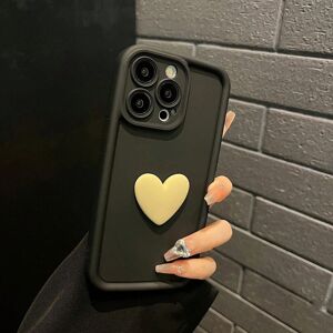 Gaatpot (Black Yellow, For iPhone 16 Plus) Luxury Cute 3D Love Heart Silicone Phone Case Gaatpot (Black Yellow, For iPhone 16 Plus) Luxury Cute 3D Love Heart Silicone Phone Case