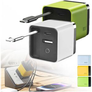 Unbranded (Green) 3 in 1 GaN Charger, 2025 Scalable 80w Max Module with Type-C Cable and 2 Unbranded (Green) 3 in 1 GaN Charger, 2025 Scalable 80w Max Module with Type-C Cable and 2