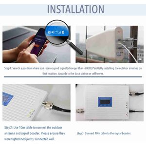 Unbranded Mobile Signal Repeater LCD Display Wide Coverage 900/1800/2100MHz Tri Band Ampli Unbranded Mobile Signal Repeater LCD Display Wide Coverage 900/1800/2100MHz Tri Band Ampli