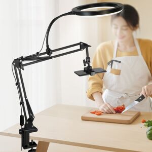 Unbranded Ring Light Overhead Phone Mount Selfie Ring Light with Phone Holder LED Desk Rin Unbranded Ring Light Overhead Phone Mount Selfie Ring Light with Phone Holder LED Desk Rin