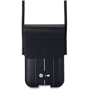 BMW M Series Blue Stripes Universal Phone Pouch with Strap and Cardslot Black - BMW M Series Blue Stripes Universal Phone Pouch with Strap and Cardslot Black -