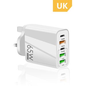Unbranded (White UK) 65w Fast Charging Mobile Phone Charger 5v4a Charging Head Pd 3usb Eu Unbranded (White UK) 65w Fast Charging Mobile Phone Charger 5v4a Charging Head Pd 3usb Eu