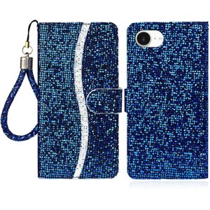 Unbranded (iPhone 16e, Blue) For iPhone 16e Case PU Leather Wallet Card Slots Glitter Phon Unbranded (iPhone 16e, Blue) For iPhone 16e Case PU Leather Wallet Card Slots Glitter Phon