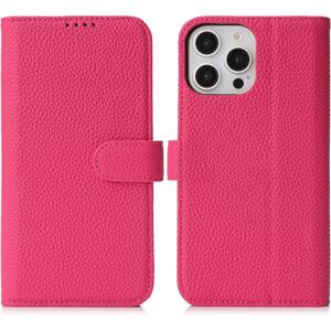 Unbranded (iPhone 16 Pro, Rose) For iPhone 16 Pro Stand Case Litchi Texture Genuine Cow Le Unbranded (iPhone 16 Pro, Rose) For iPhone 16 Pro Stand Case Litchi Texture Genuine Cow Le
