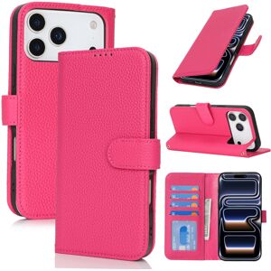 Unbranded (iPhone 17 Pro, Rose) For iPhone 17 Pro Stand Case Litchi Texture Genuine Cow Le Unbranded (iPhone 17 Pro, Rose) For iPhone 17 Pro Stand Case Litchi Texture Genuine Cow Le