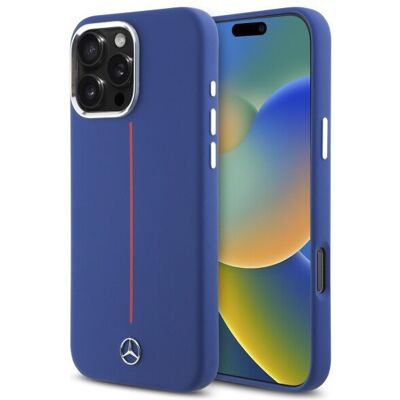 Mercedes-Benz iPhone 16 Pro Max Silicone Red Stripe Case - Phone Case Mercedes-Benz iPhone 16 Pro Max Silicone Red Stripe Case - Phone Case