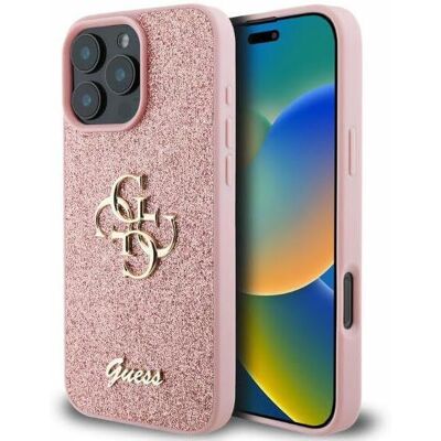 Guess Pink Glitter iPhone 16 Pro Max Case - Luxury 4G Design Guess Pink Glitter iPhone 16 Pro Max Case - Luxury 4G Design