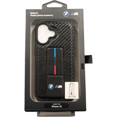 BMW iPhone 16 6.1" Black M Grip Stand Case BMW iPhone 16 6.1" Black M Grip Stand Case