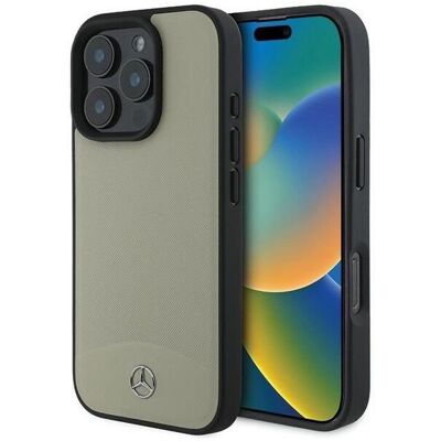 Mercedes iPhone 16 Pro Max Leather Case - Textured & Plain Leather Mercedes iPhone 16 Pro Max Leather Case - Textured & Plain Leather