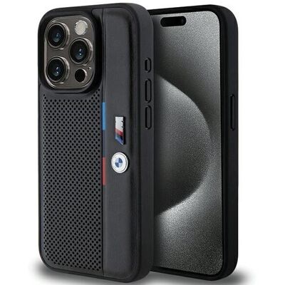 BMW iPhone 15 Pro Tricolor Perforated Hardcase - Phone Case BMW iPhone 15 Pro Tricolor Perforated Hardcase - Phone Case