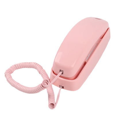 Unbranded Pink Corded Landline Phone - Wall/Desk Mountable, Battery-Free, Last Number Redi Unbranded Pink Corded Landline Phone - Wall/Desk Mountable, Battery-Free, Last Number Redi